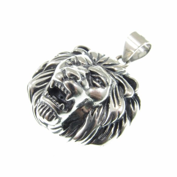 Solid 925 Sterling Silver Lion Head Face Pendant, Spirit Animal Totem Jewelry - Picture 7 of 10